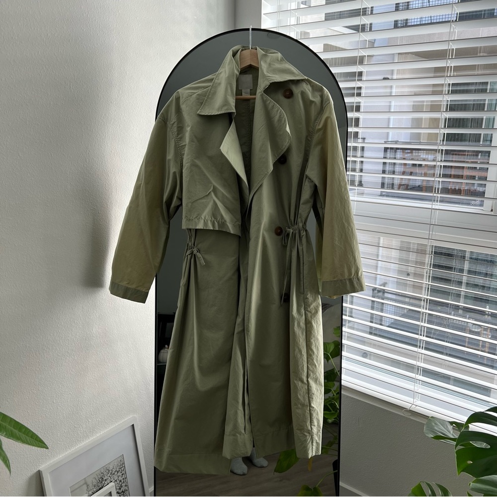 H&M trench coat sage green